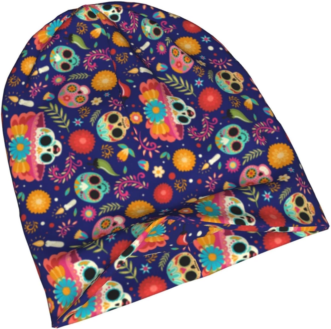 LAIPUTER Mexican Beanie Standard Closed Chemo Knitted Hats Baggy Slouchy Skull Cap Cancer Headwear for Women Men - Image 7