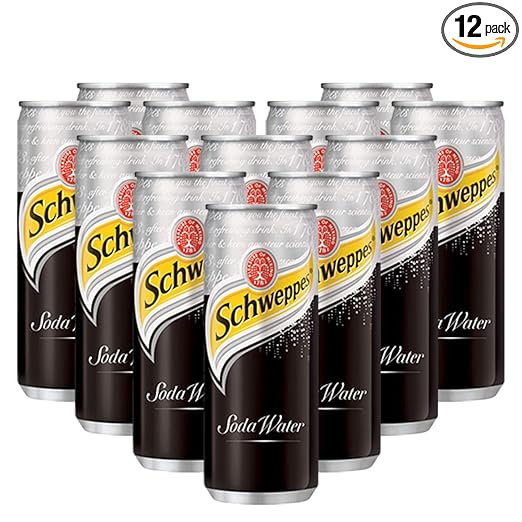 Schweppes Soda Water Can- 12 Pack, 12 x 320 ml