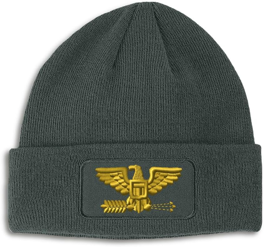 Custom Patch Beanie Army Military Colonel B Embroidery Skull Cap Hats for Men & Women Winter Hats One Size