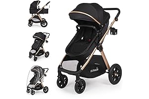 6-in-1 Convertible Baby Stroller, Top-Rated Stroller for newborns, infants, toddlers