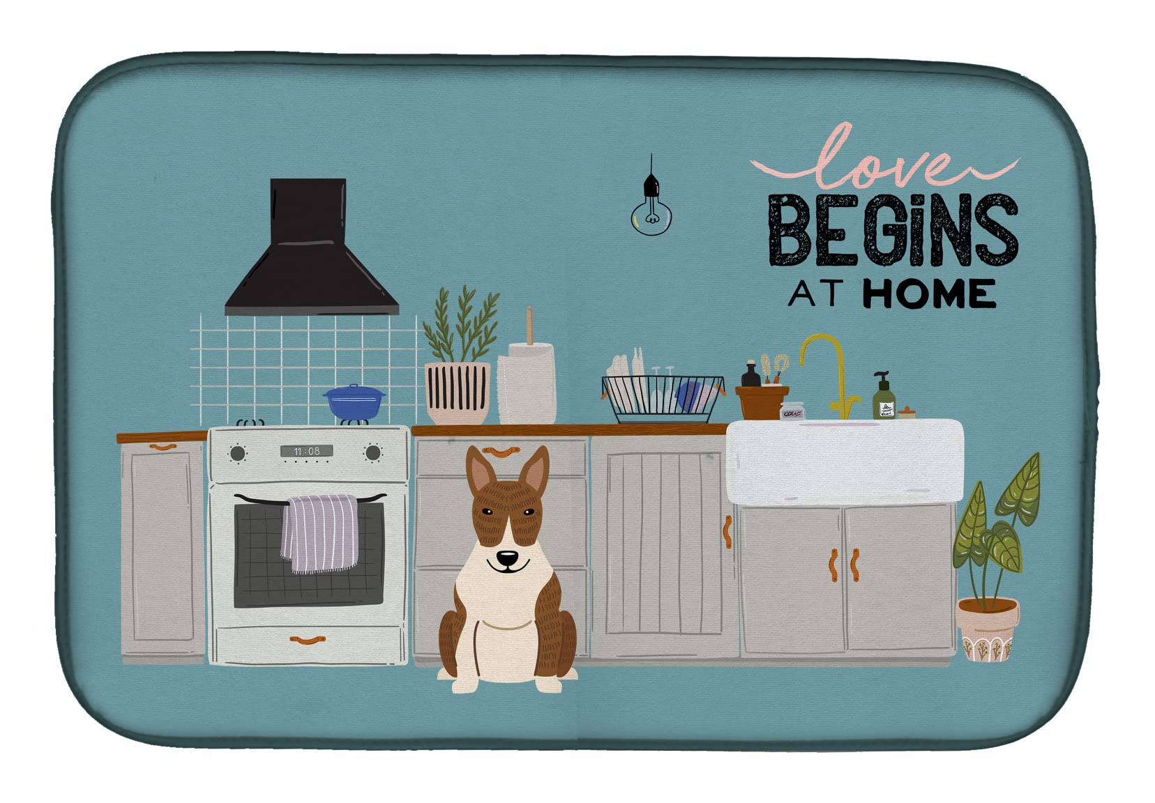Alfombrillas para secar platos Bull Terrier: alegra tu cocina con este tapete de poliéster