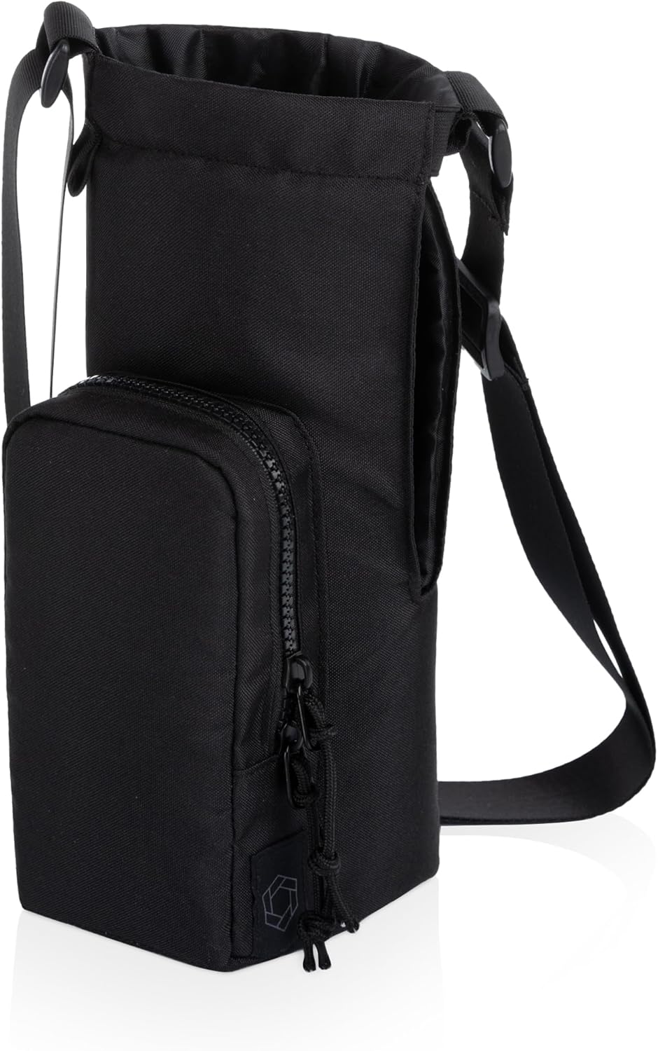 PICNIC TIME Eclipse 40 oz Tumber Tote, Drink Carrier Crossbody Bag, Water Bottle Holder with Shoulder Strap and Phone Pocket, (Black)
