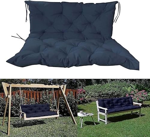 Miniatura 5 de Cojines de asiento de repuesto para columpio de 2 a 3 plazas con respaldo, cojines gruesos para silla reclinable con lazos, cojines de banco