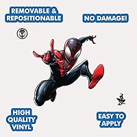 Vista 2 de Wall Palz Marvel Miles Morales Wall Decal - Marvel Wall Stickers with 3D Augmented Reality Interaction - 21" Spider-Man Peel and Stick Bedroom Decor
