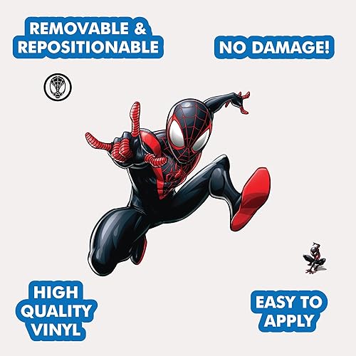 Miniatura 2 de Wall Palz Marvel Miles Morales Wall Decal - Marvel Wall Stickers with 3D Augmented Reality Interaction - 21" Spider-Man Peel and Stick Bedroom Decor