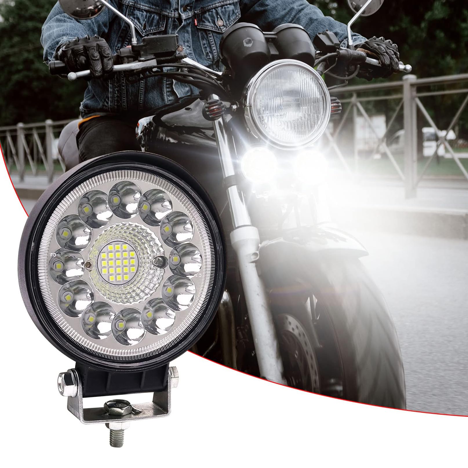 Lot de 2 feux de travail led haute luminosité 99W phare led rond phare auxiliaire - Pour véhicules tout terrain 12/24V, camions, voitures, remorques - 4.4 inch, IP67 waterproof