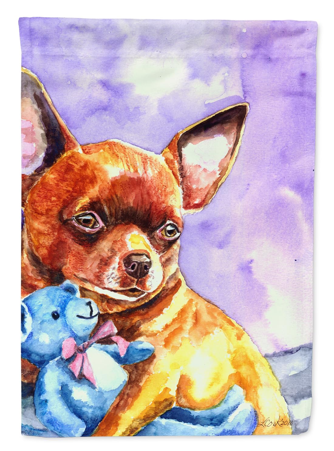 Drapeau chihuahua et ours en peluche pour décorer le jardin ou la terrasse fleurie