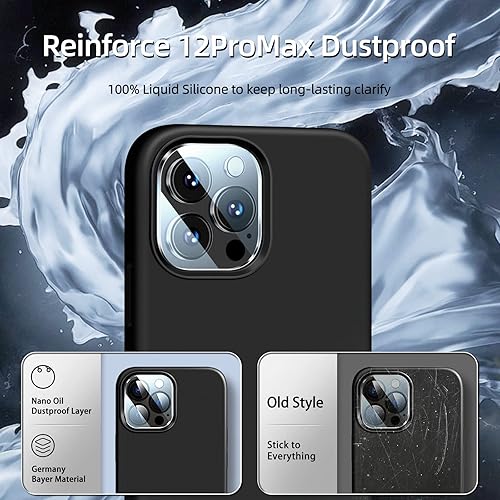 Miniatura 4 de Dssairo Funda 5 en 1 para iPhone 12 Pro Max de 6.7 pulgadas, con 2 protectores de pantalla + 2 protectores de lente de cámara, silicona líquida,
