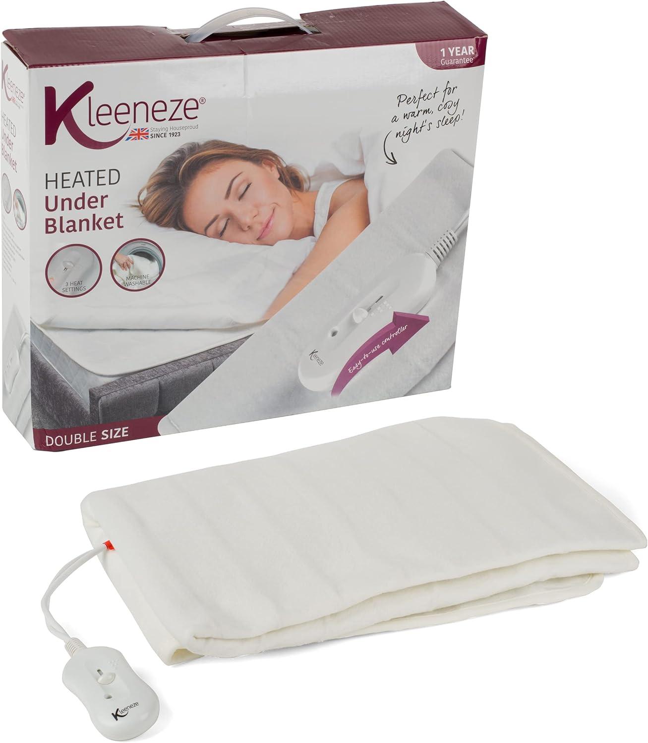 Kleeneze KL1285STK Electric Heated Under Blanket, Double Bed Electric
