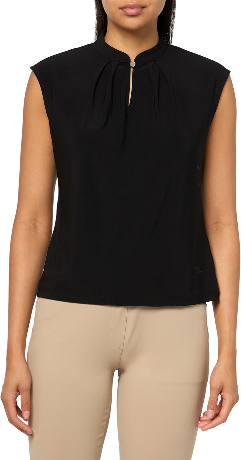 Kasper Women's Solid Ity Ext Shoulder Button Nk Top