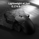 Keychron M3-A71 Mouse Wireless 1K con Sensore PixArt 3311 – Connessione 2.4GHz/Bluetooth/USB, Ergonomico, DPI 12000, Batteria 95h, Compatibile Windows/Mac/Linux - Nero - 3