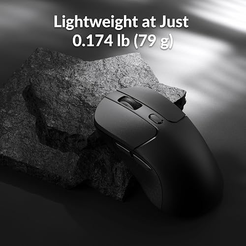 Keychron M3-A71 Mouse Wireless 1K con Sensore PixArt 3311 – Connessione 2.4GHz/Bluetooth/USB, Ergonomico, DPI 12000, Batteria 95h, Compatibile Windows/Mac/Linux - Nero - 3