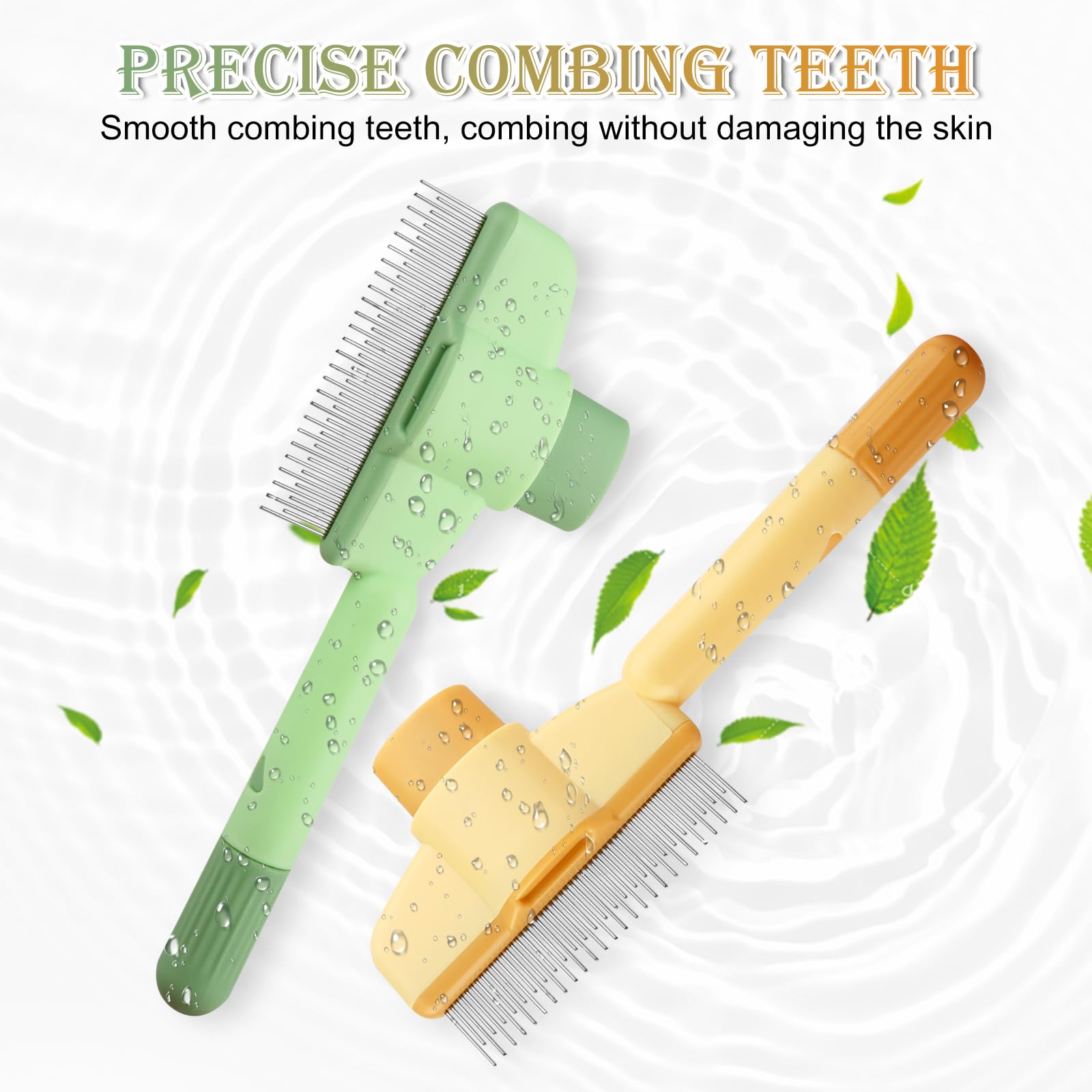 2 Pièces Brosse pour Chat, Peigne Chat Autonettoyant pour Animaux de Compagnie, Brosse Chien Chats Poil Long et Court, Brosse Attrape Poils pour Chats, avec bouton de déverrouillage