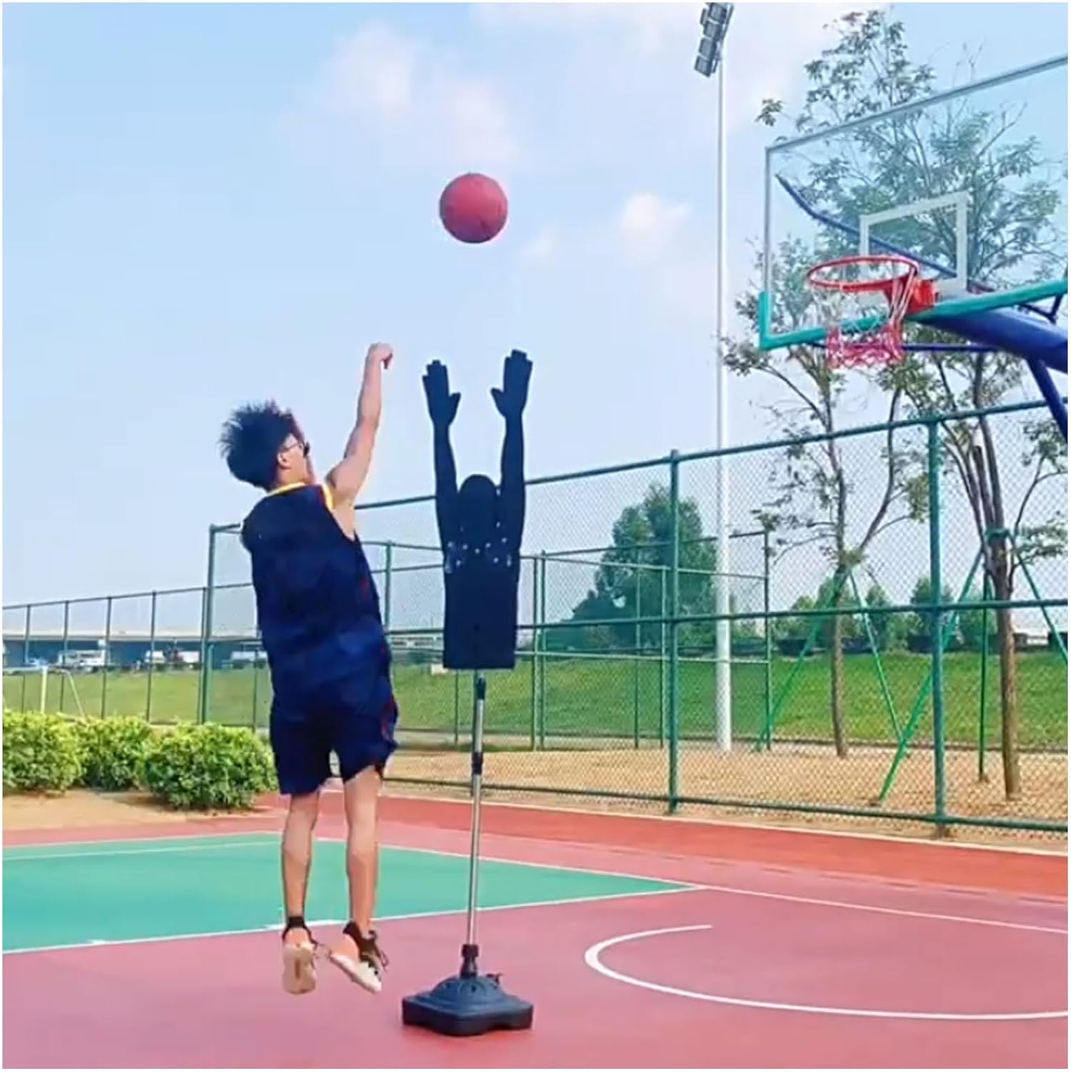 LXLZYXSF Dummy Defender Basketball Shooting Dribbling Training Model - Adjustable Height & Arms, Backyard Garage Field, Sports Equipment (Color : S-Kids)