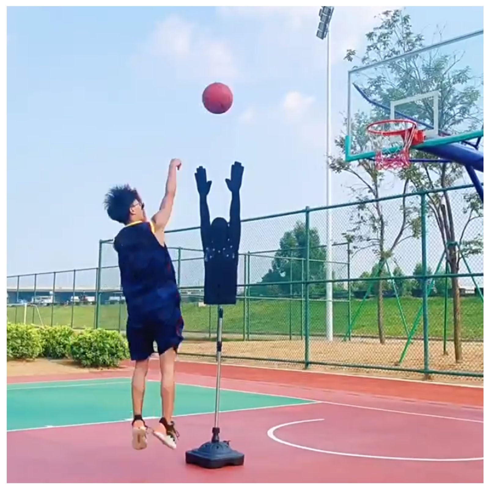 Manichino Difensivo per Basket Manichino Difensore Modello Di Allenamento Per Dribbling Di Tiro Da Basket - Altezza E Braccia Regolabili, Cortile Garage Campo Attrezzature Sportive ( Color : L-Adults