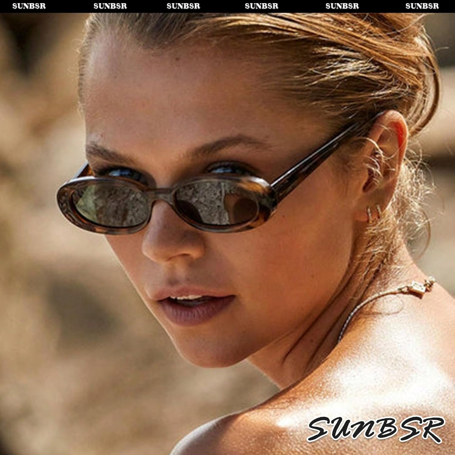 Retro Oval Sunglasses for Women Men Trendy Small Oval Shaped Sun Glasses 90's Vintage Shades - Image 2