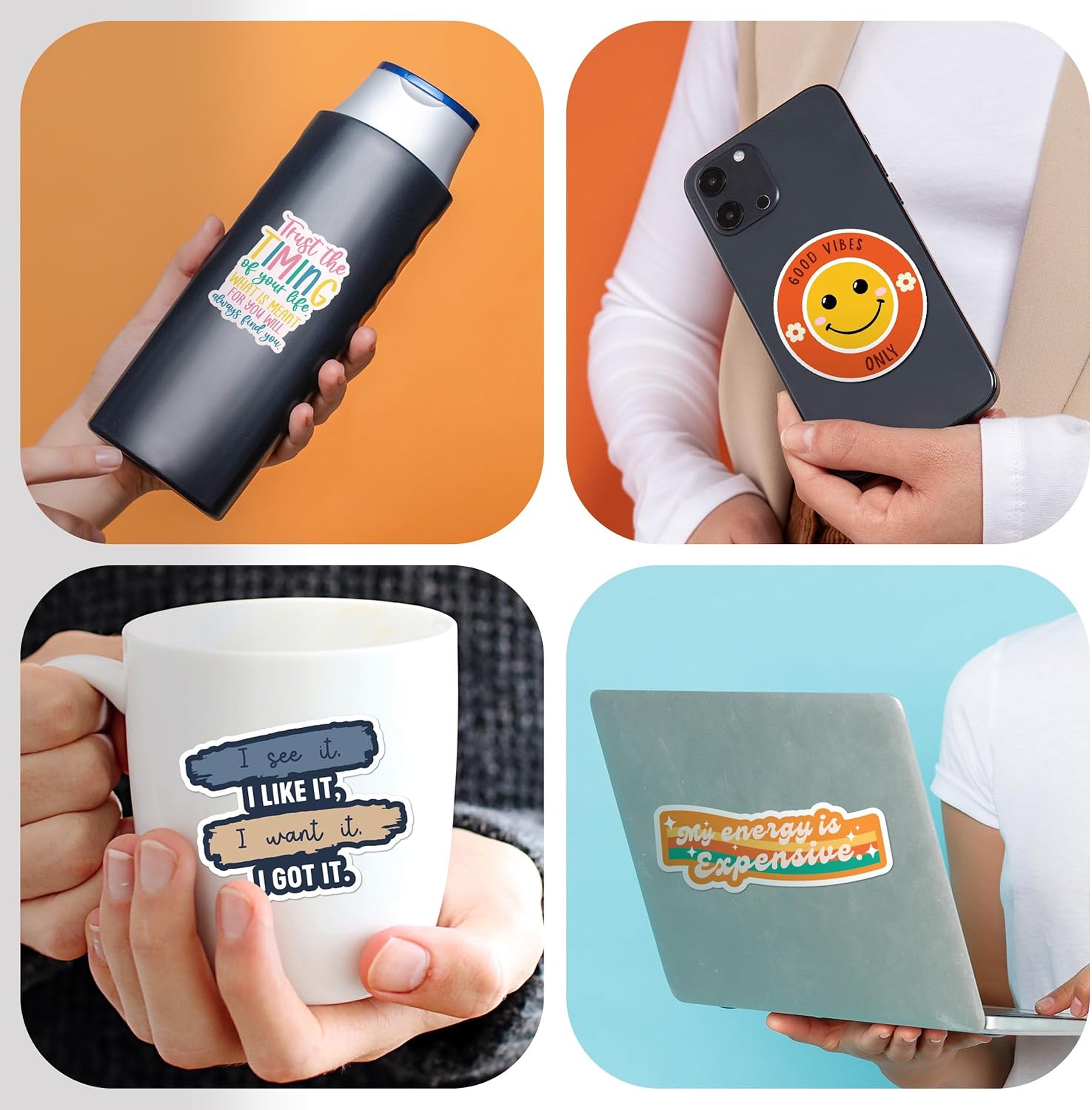 You've Got this By Puraesla - 300Pcs Holographic Positive Affirmation Sticker Pack, motivational quotes Mental Health Boost decor for Water Bottles, Journalds, Notebooks,daily positivity for self care