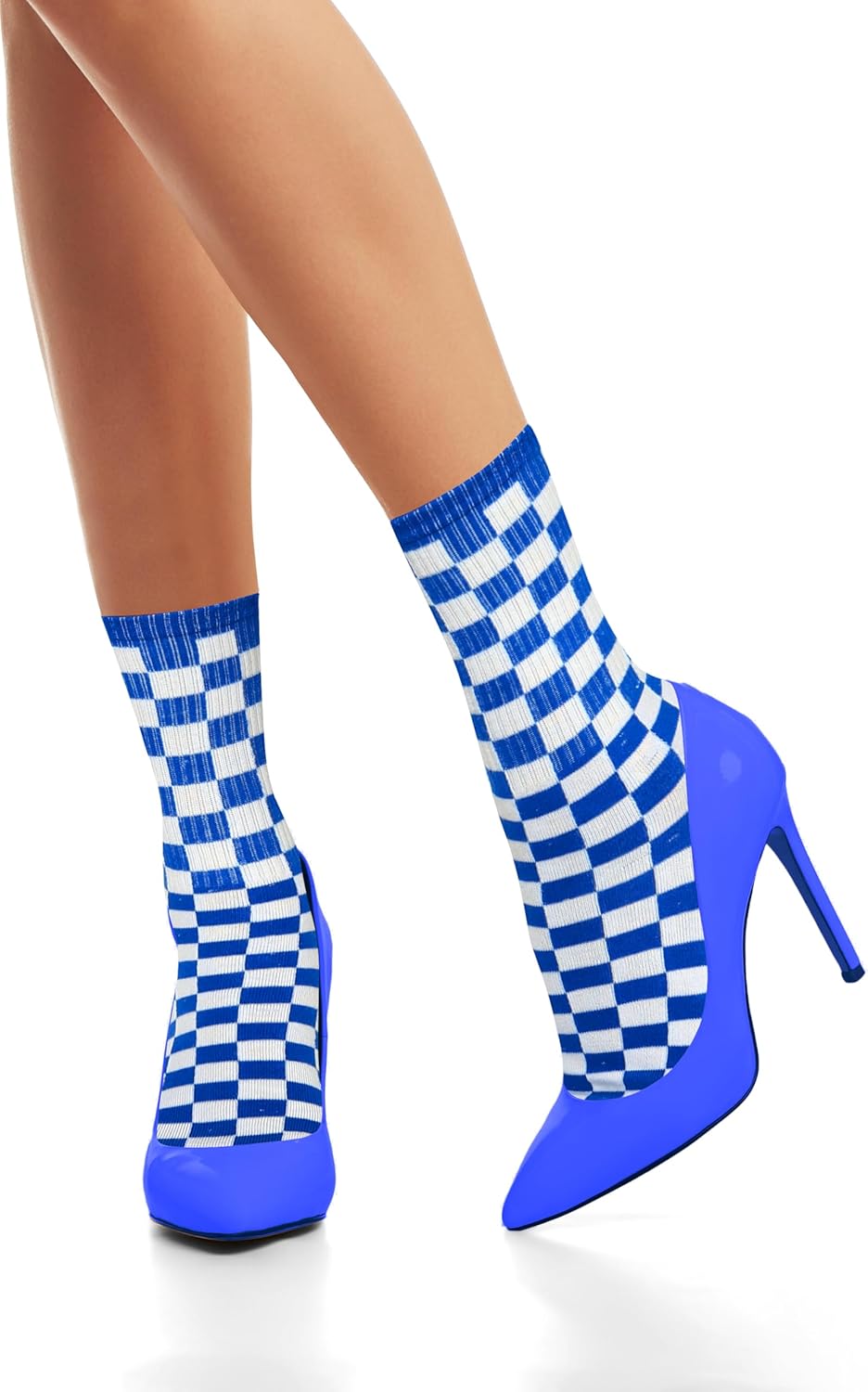 Violet Mist Cute Crew Socks for Women Vintage Floral Patterned Calf Casual Cotton Sock Fun Novelty Fashion Dress Ankle Socks - Image 4