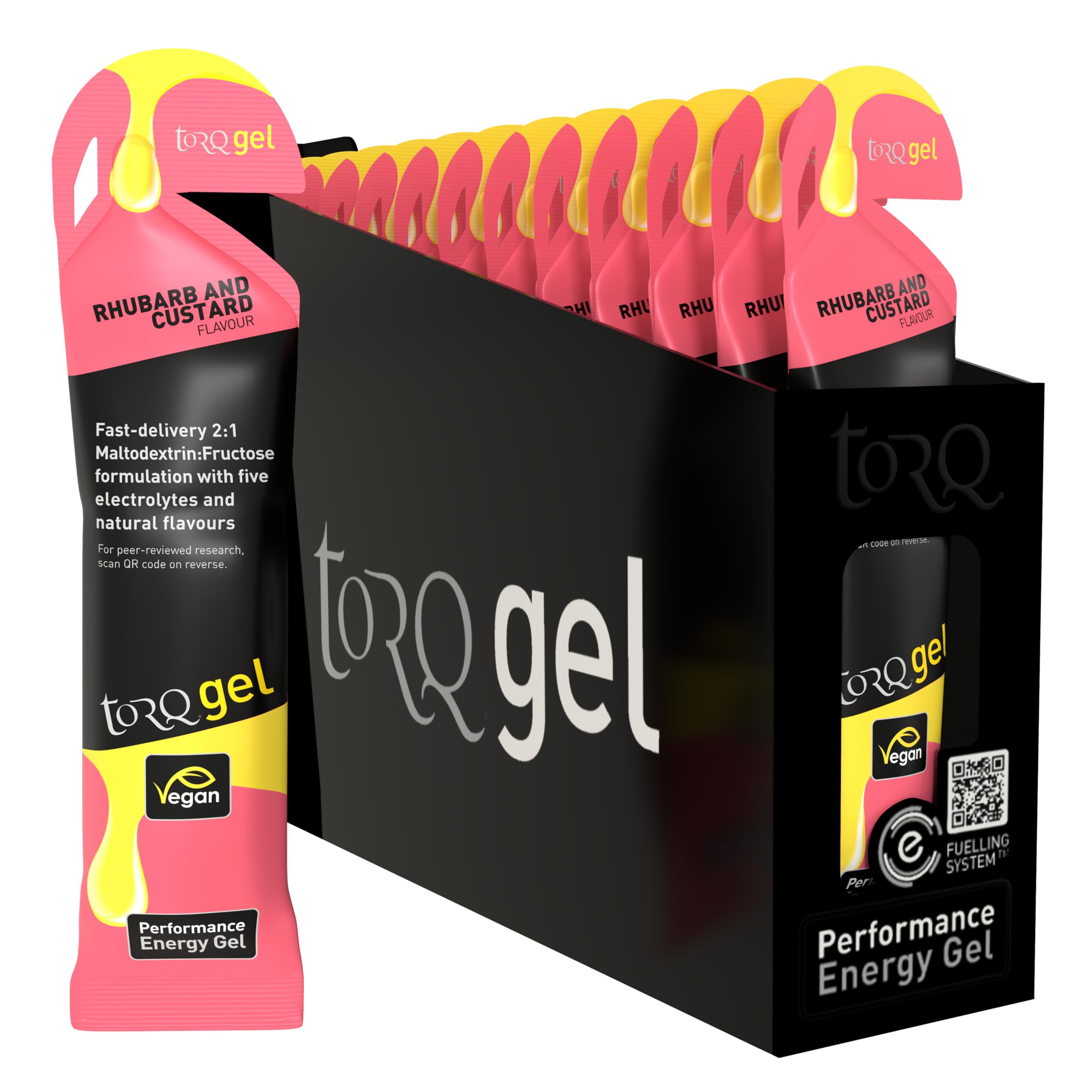 Torq Energy Gel - Pack Of 15 x 45g - Rhubarb & Custard Flavour