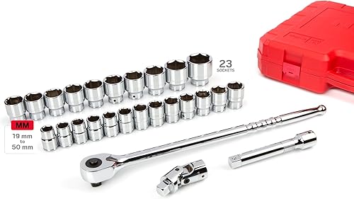 Miniatura 3 de TEKTON SKT35204 - Juego de llaves y trinquete de 6 puntos, 27 piezas (0.748-1.969in)