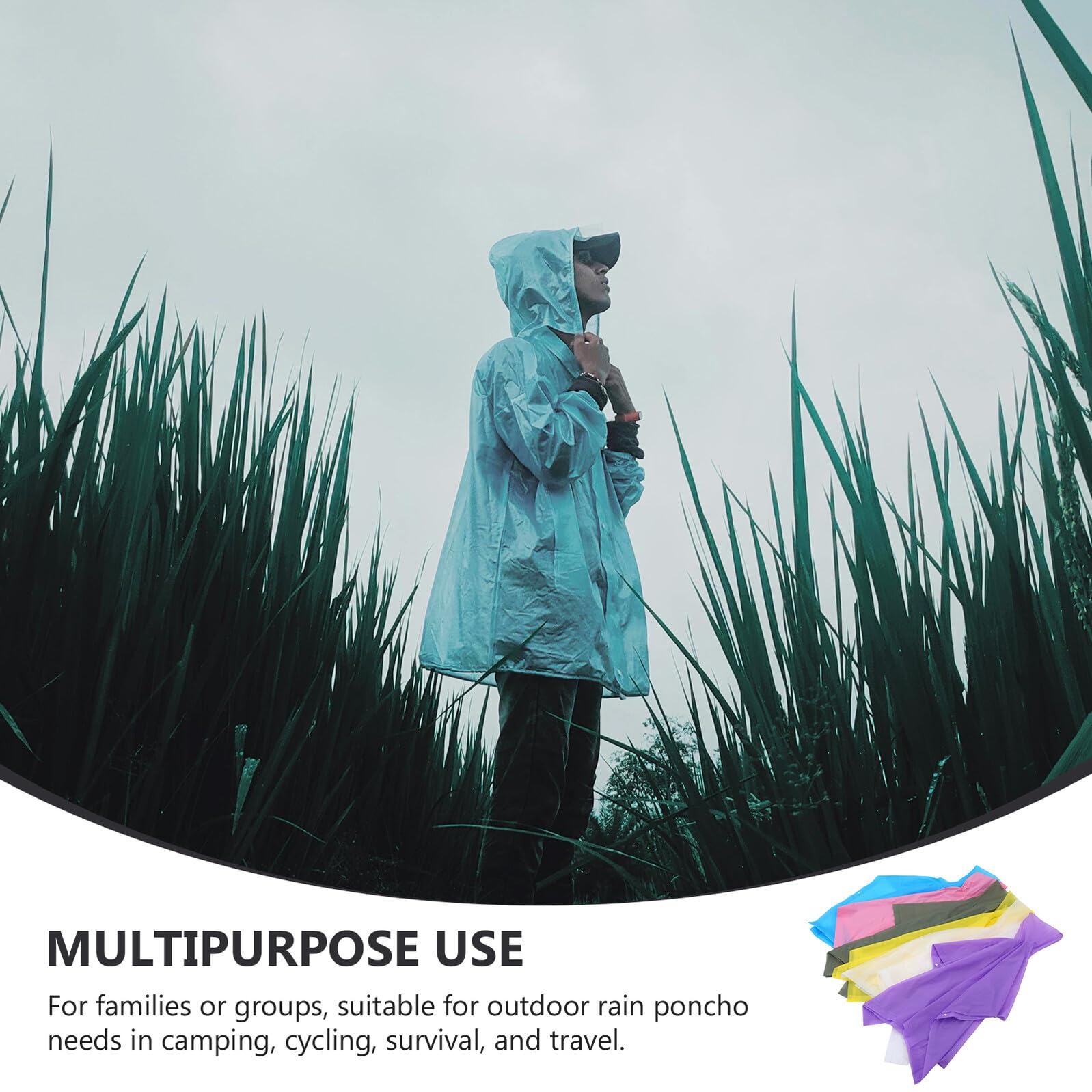 6 Pezzi Poncho Antipioggia Impermeabili con Cappuccio per Adulti Mantelle Leggere e Riutilizzabili per Escursionismo Campeggio e Viaggi Cape Ampie per Protezione Completa Dalla