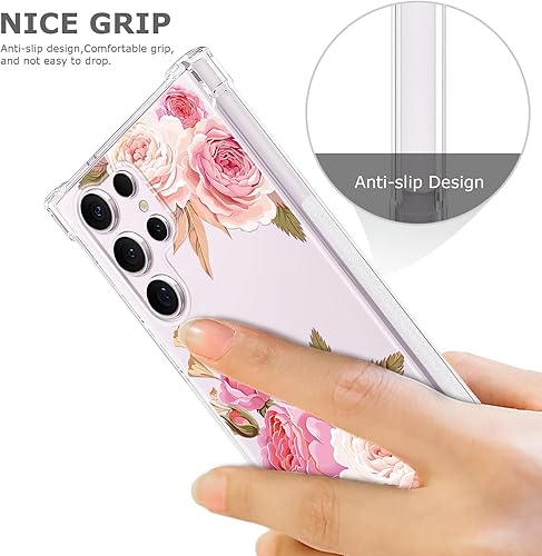 Miniatura 5 de FL-K - Funda transparente floral para Galaxy S23 Ultra 5G para mujeresniñas, bonita funda de teléfono para Samsung Galaxy S23 Ultra, diseño floral,