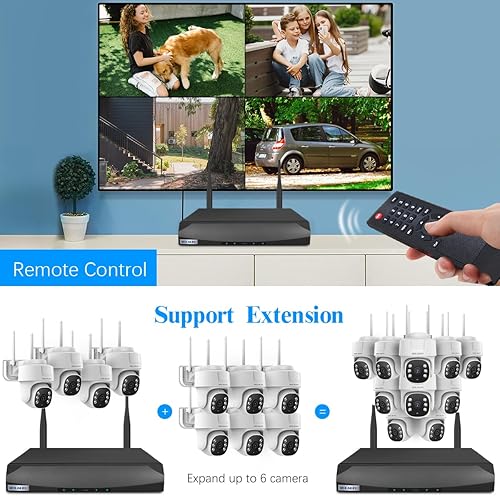 Miniatura 5 de WEILAILIFE Zoom digital de 360 PT, audio bidireccionalSistema de cámara de seguridad inalámbrica para exteriores, cámaras de seguridad PTZ para