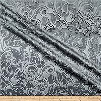 Vista 2 de Tela de terciopelo de damasco brocado negro cortado por The Yard, material en relieve ideal para tapicería para entrenadores y sillas, cortinas