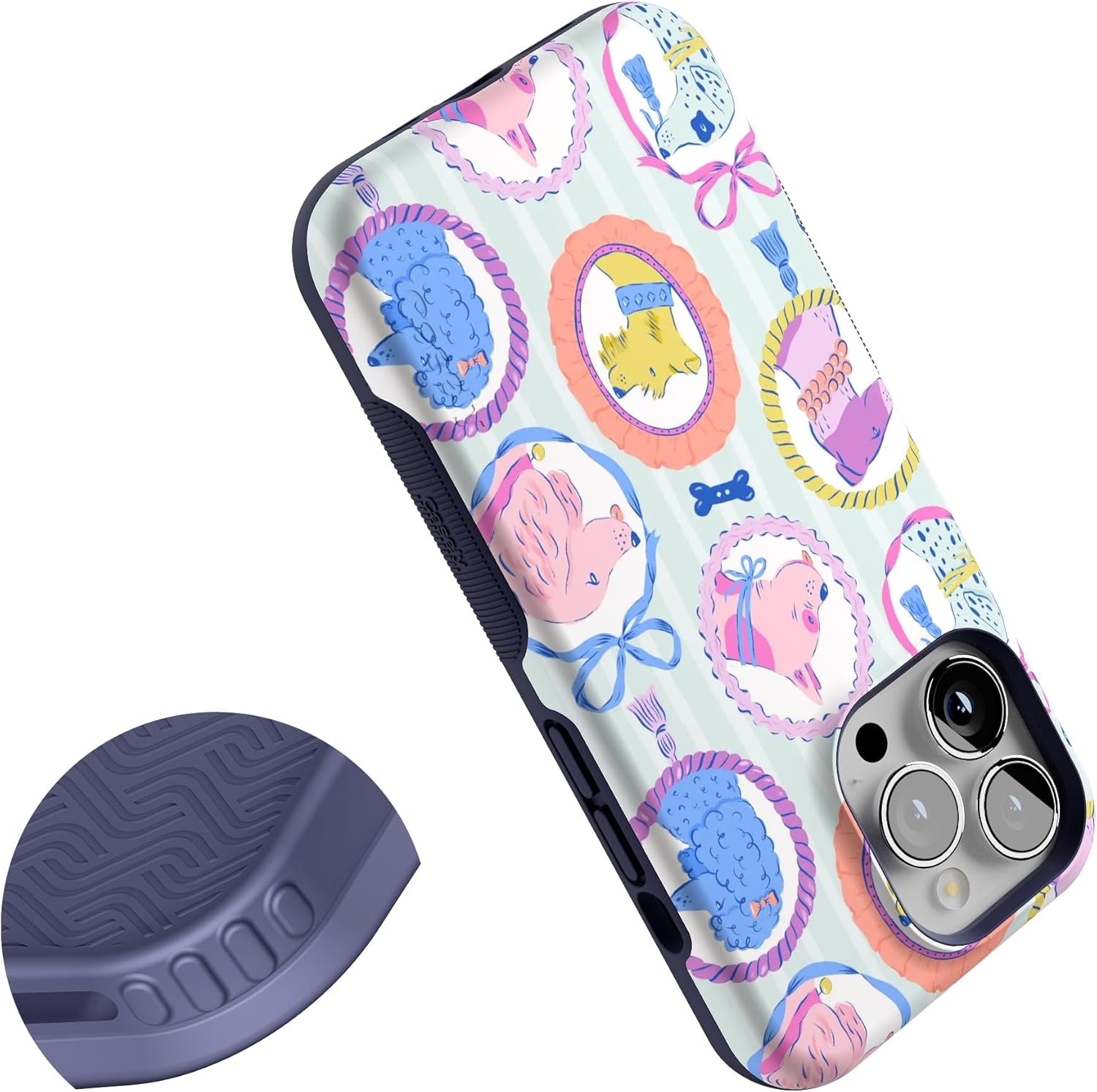 Casely iPhone 13 Pro Case | Chateau Pups | French Dog | Bold Protective Design | Compatible with MagSafe