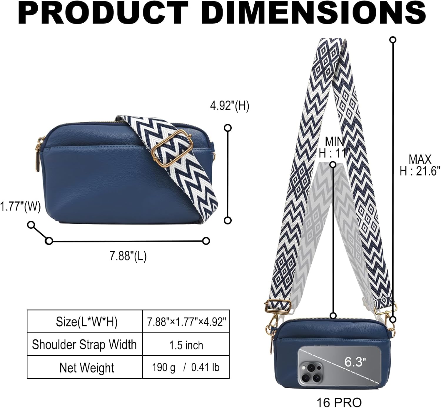 Small Crossbody Bags for Women Vegan Leather Purses Shoulder Handbags with Adjustable Strap - Image 3