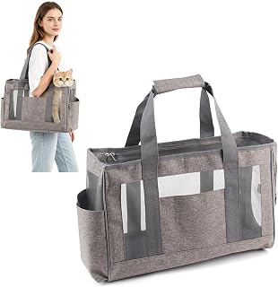 PETCUTE Hundetasche,Airline Genehmigt Transporttasche für Hunde, Transporttasche für Haustiere mit Schultergurt,Atmungsaktiv Tragetasche Katzen Haustiertasche für Kleine Hunde