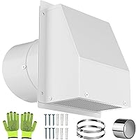 Vista 12 de Cubierta de ventilación de secadora de 4 pulgadas en el exterior, cubierta de ventilación de pared exterior de la secadora, cubierta de ventilación