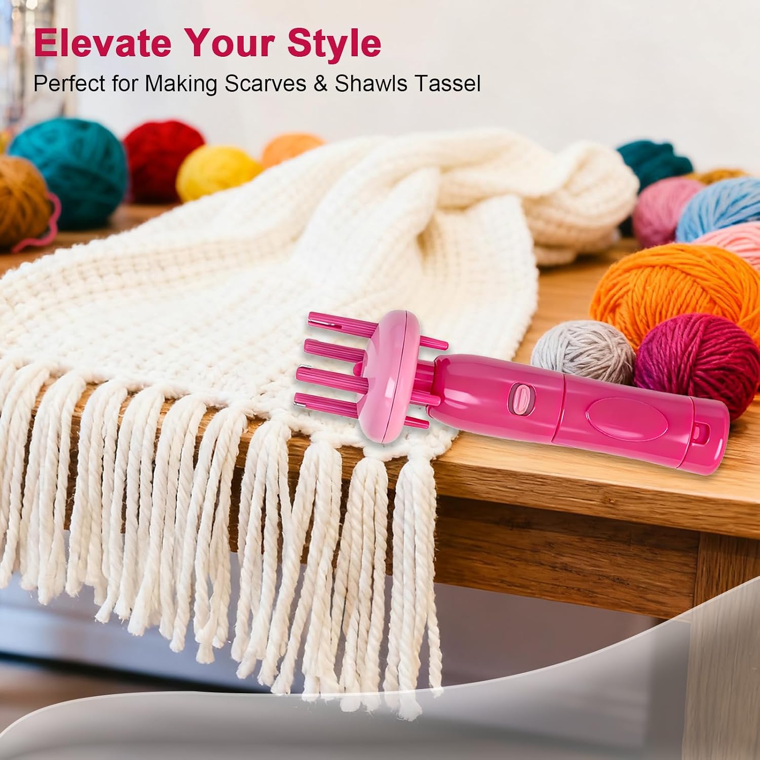 HejVulkan Cord Maker, Fringe Twister Tool to Create Twisting Tassels in Seconds for Scarves, Cording Maker for Crafts, Yarn Making Twister