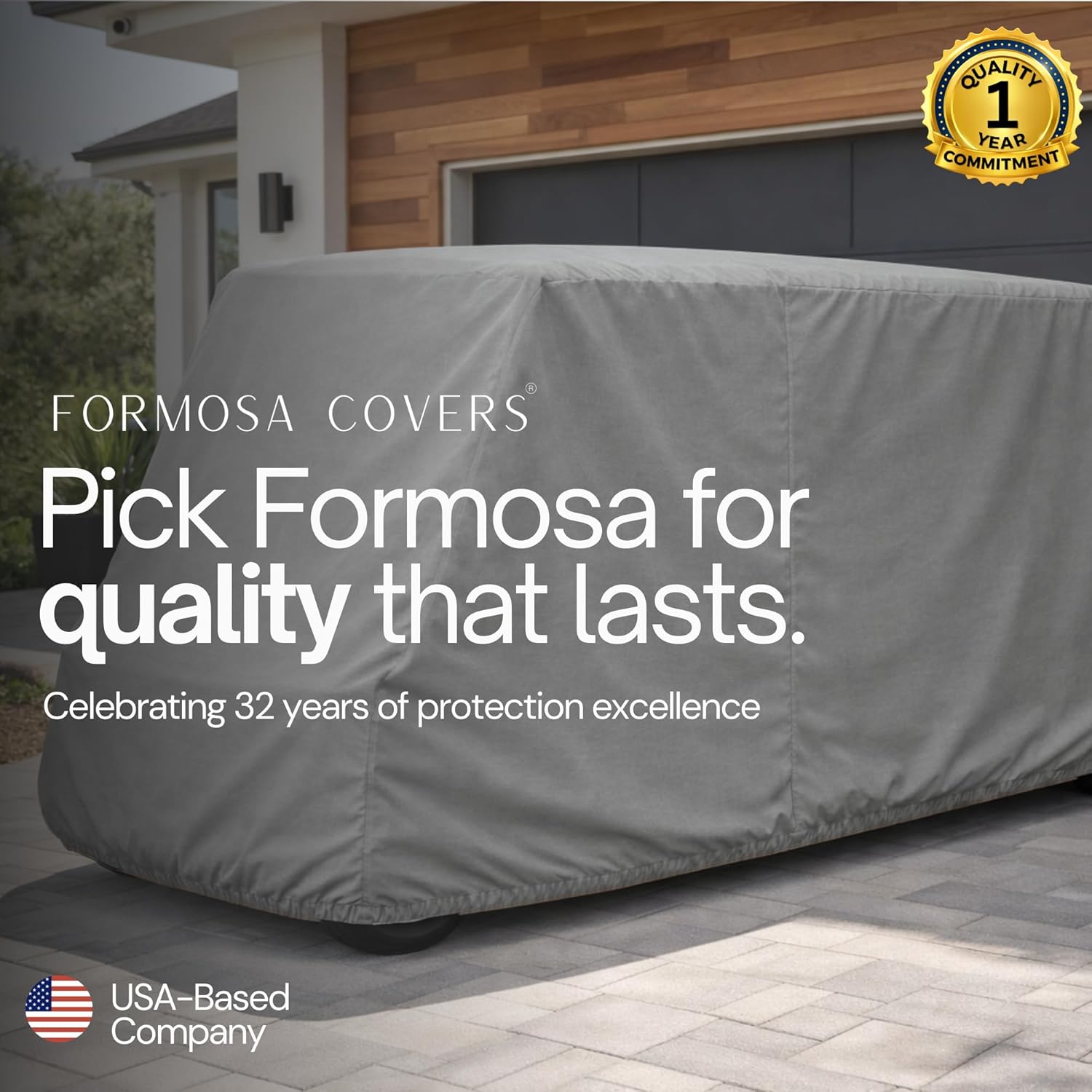 Formosa Covers | Deluxe 6 Passenger Golf Cart Cover fits E Z GO, Club Car Limo, Yamaha, Polaris Gem e4 Model, Icon i60L - Stays Put in Wind and Rain - Storage Bag Included (Grey)
