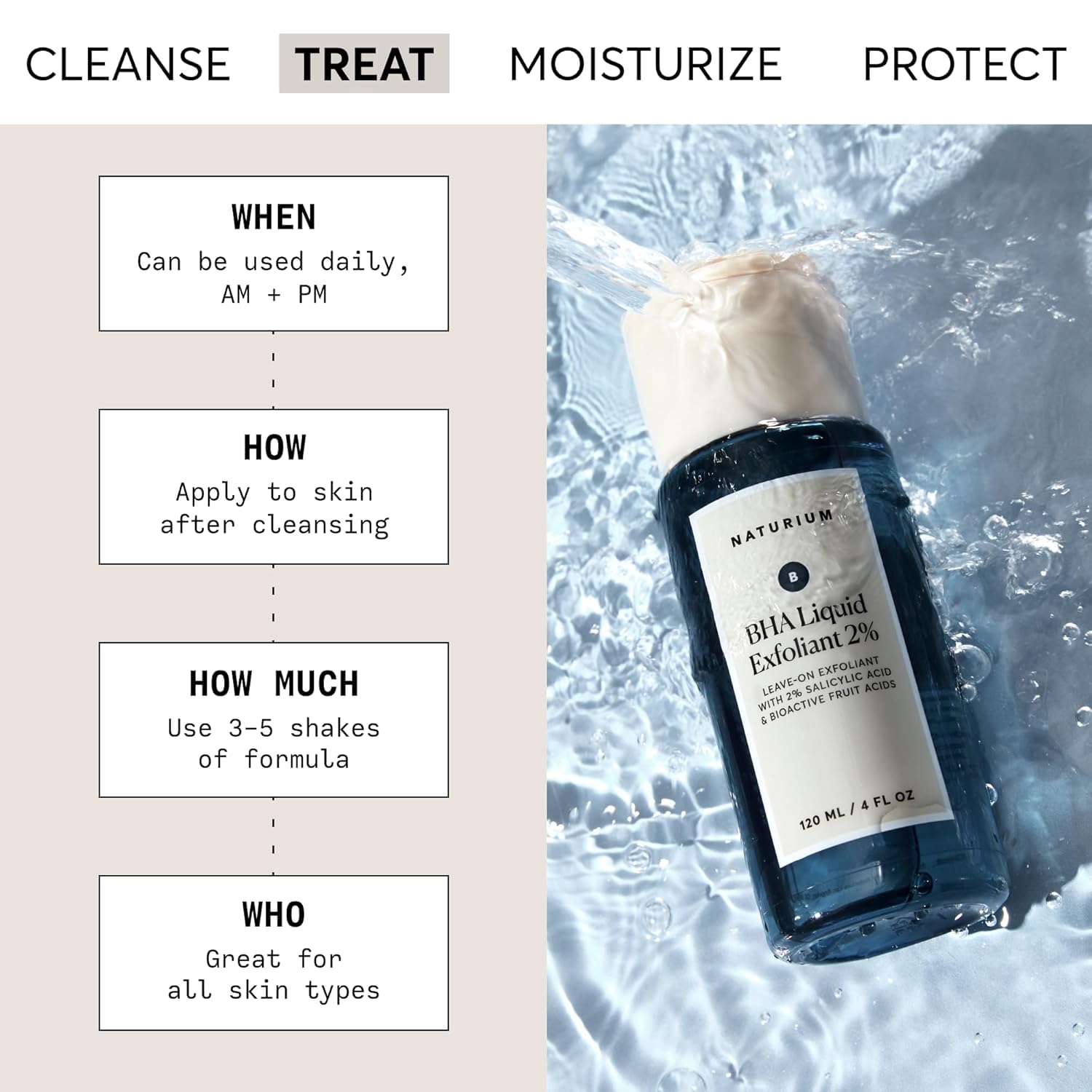 Naturium BHA Liquid Exfoliant 2%, Leave-on Face & Skin Care Pore Exfoliant, with Salicylic Acid & Bioactive Fruit Acids - Image 2