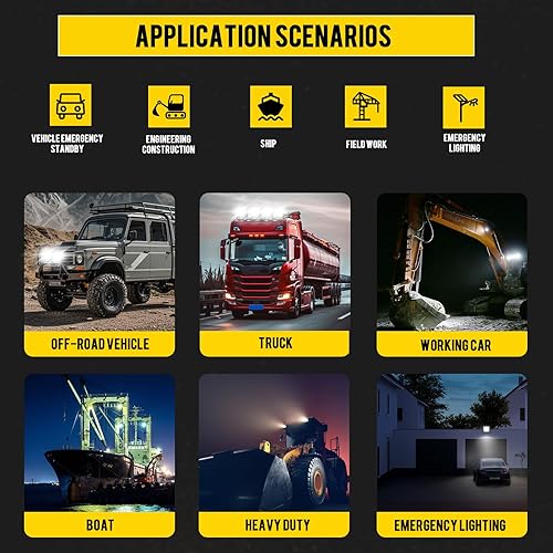 Miniatura 7 de Luces LED de trabajo para camión tractor  MUVKQC - Luces LED cuadradas de 4 pulgadas, 10 unidades, 123 W, 10000 lúmenes, barra de luz todoterreno