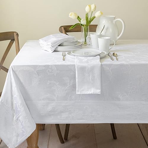 Miniatura 4 de Benson Mills Harmony - Mantel de tela de damasco tejida con pergaminos, para uso diario, fiestas, ocasiones especiales, bodas y vacaciones (60 x 120