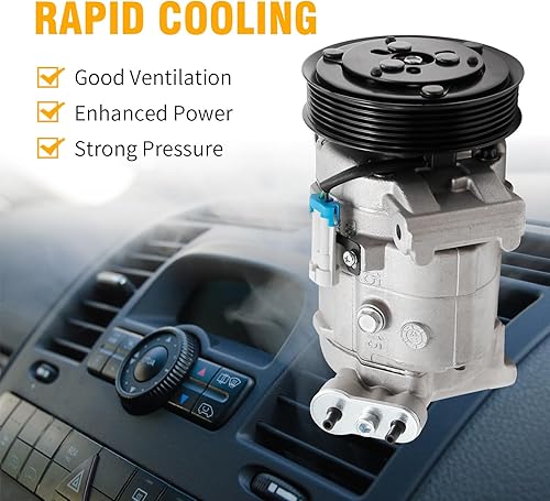 Miniatura 4 de Compresor de aire acondicionado de CA con embrague de repuesto para Chevrolet Equinox 2010-2011, repuesto para GMC Terrain L4 2.4L 2010-2011 2015,