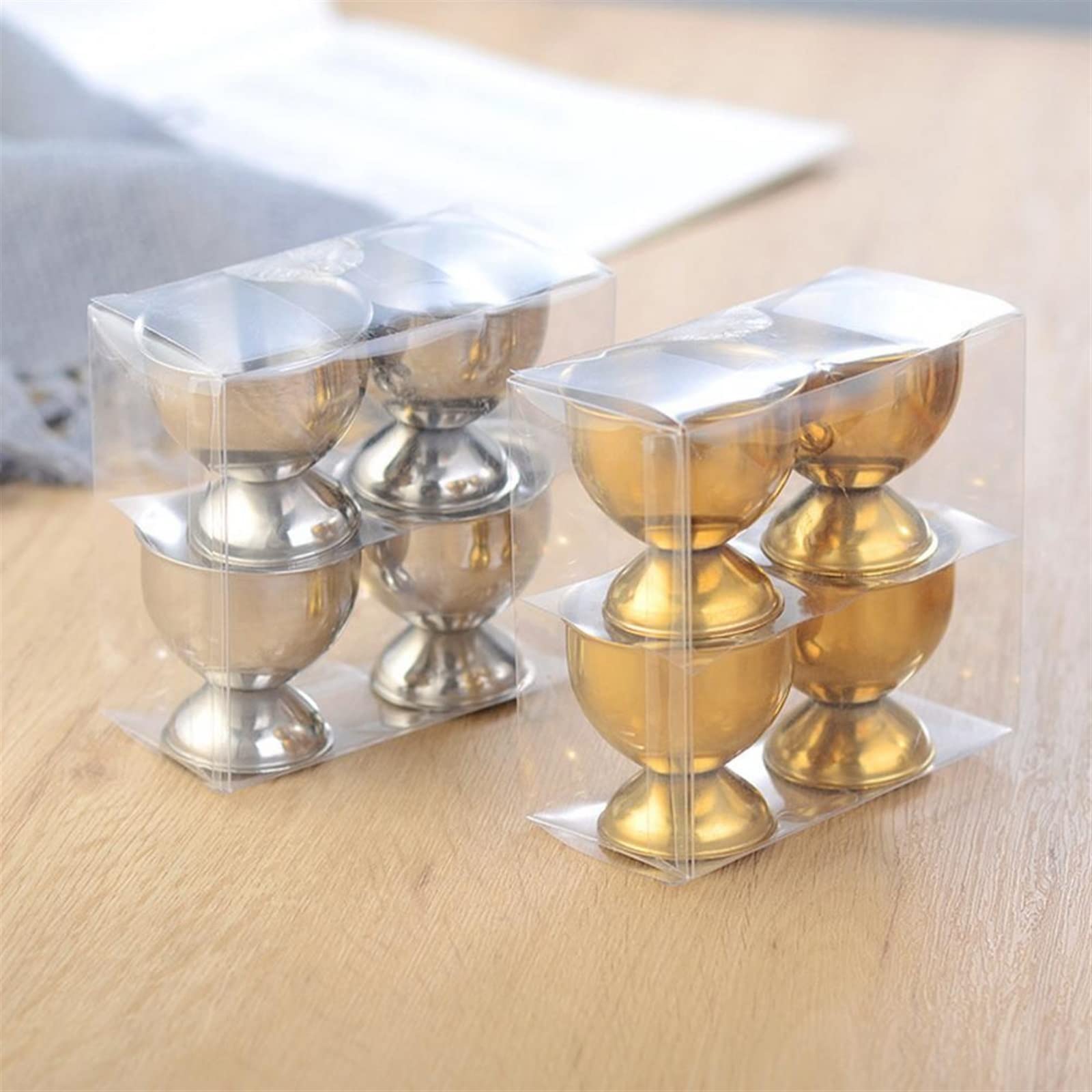 Panier à Oeufs Récipient à Oeufs Bon Support de Stockage d'oeufs à la Coque Coquetier en Acier Inoxydable (doré)