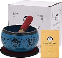 Vista 16 de DharmaObjects Yoga Meditación 6 Pulgadas OM Mantra Cuenco Cantante/Pad/Mazo Set de Regalo (Amarillo)