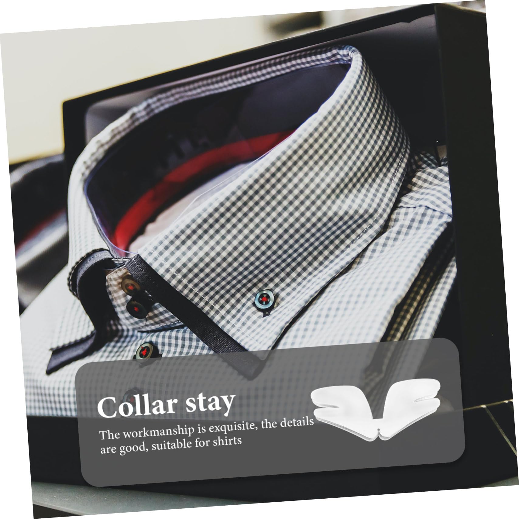 VALICLUD Collarín De Plástico Botones De Camisa Para Hombres Refuerzos De Cuello De Camisa Refuerzo De Tela Collar Se Queda Hombres Collares Para Mujer El Plastico