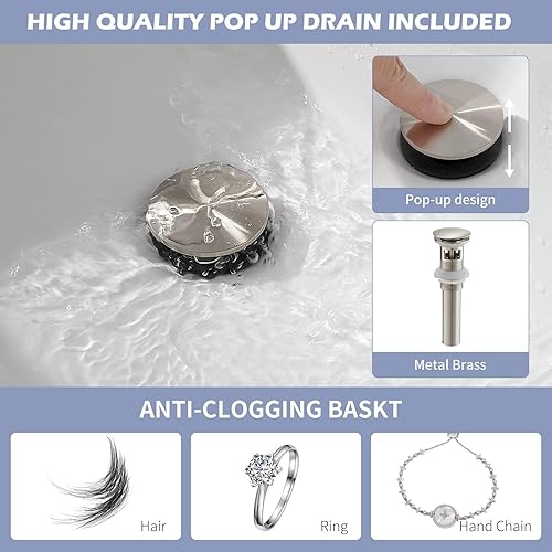 Miniatura 5 de Grifo de lavabo de bronce aceitado cascada grifo de baño alto moderno grifo de lavabo de una sola manija, con montaje de drenaje