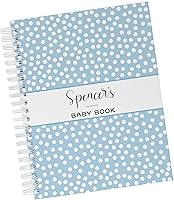 Vista 15 de Baby Memory Book - Hard Cover First Year Album Personalized with Baby’s Name - Boy Baby Journal (Blue Gingham)