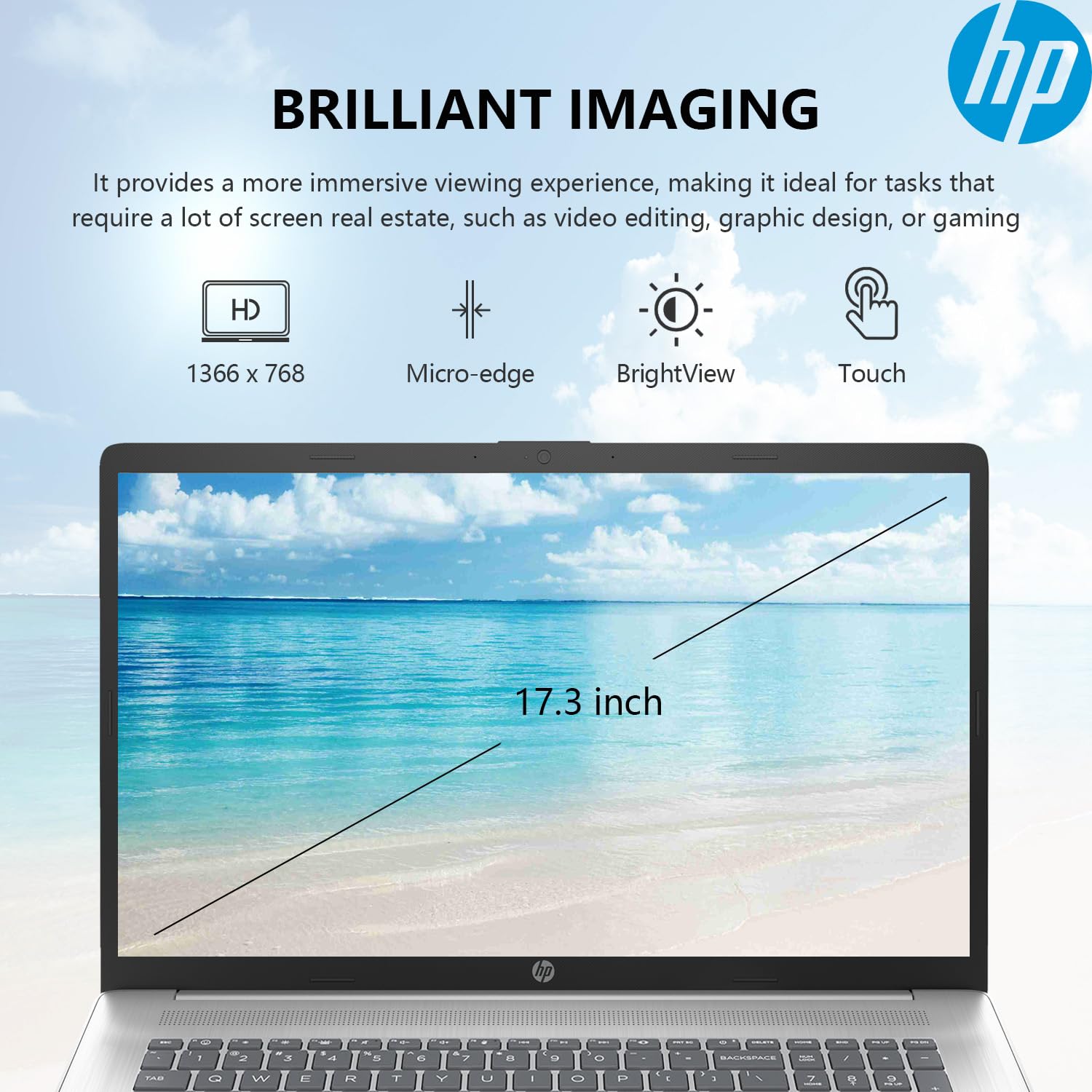 Amazon.com: HP 17 Inch Touchscreen Laptop Computer, 17.3