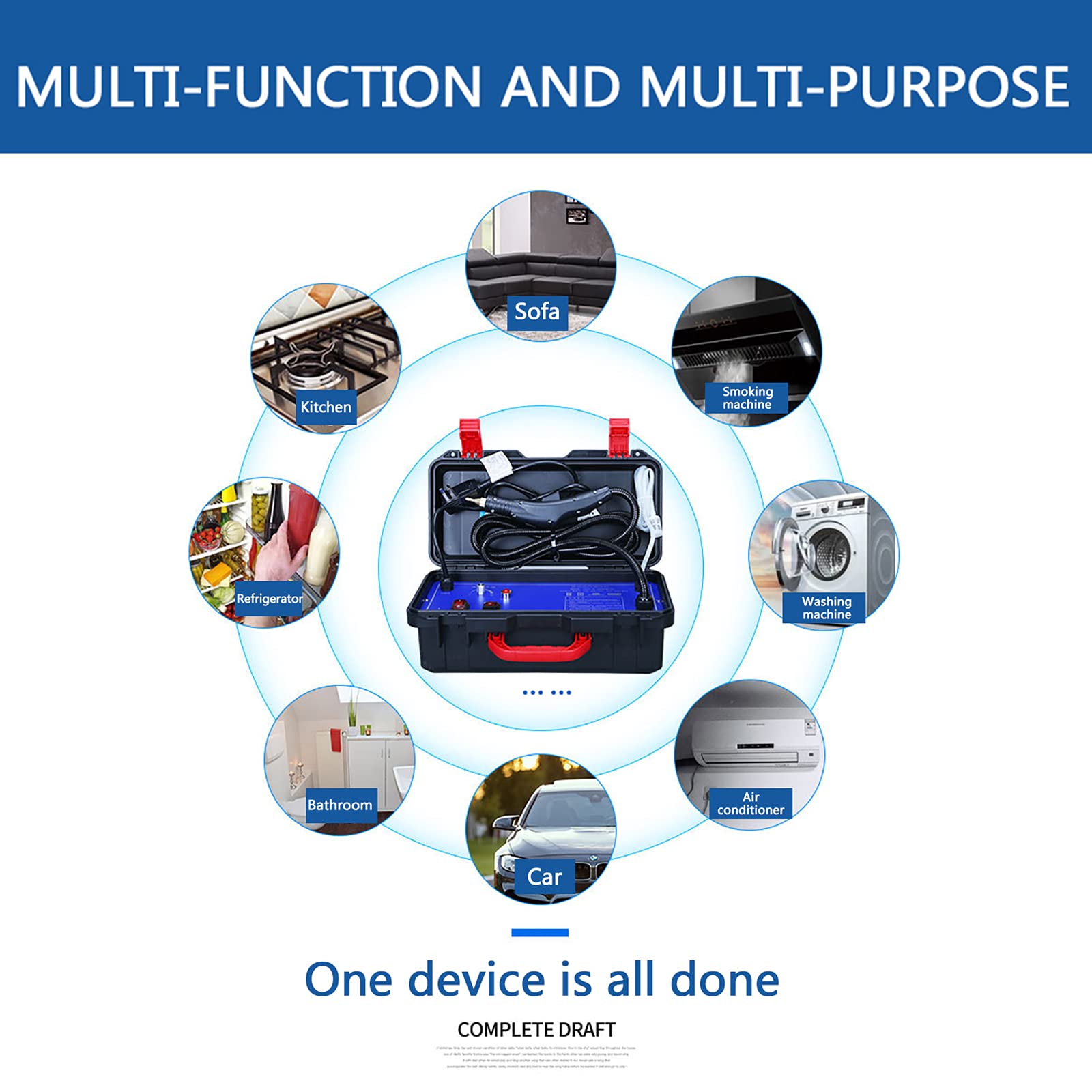 MYWUBAO Steam Cleaner 3000W High Temperature Pressurized Steam Cleaner Carpet Cleaner Machine Portable Steam Cleaner for Deep Cleaning Floors, Car, Upholstered Furniture, Bathroom, Windows and More