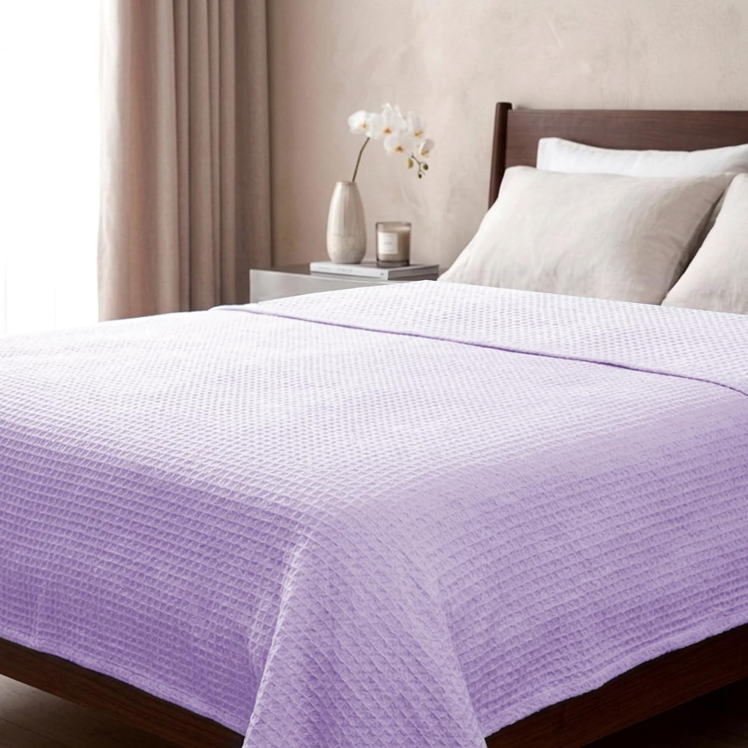 Cooling Blanket,Summer Bed Blanket,100% Rayon Derived from Bamboo Sided Cold Effect, Cool Summer Blanket for Hot Sleepers,Soft,Breathable,Air Conditioning Blanket for Bed and Sofa, (Purple 90x90inch)