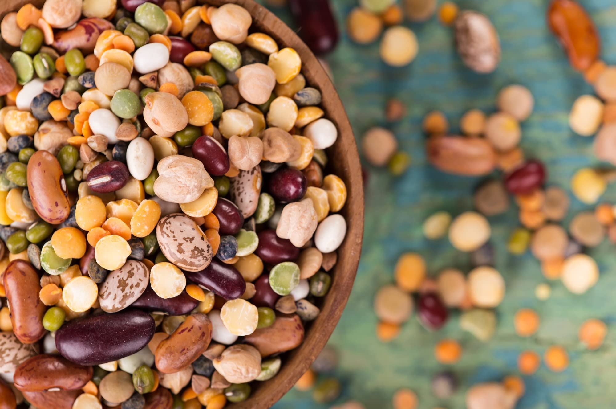 Mynatura Bohnen Erbsen Mix - geröstet und gesalzen | Snack | Geröstete Bohnen | Edamamebohnen | Saubohnen | Knusprig | Knabbern aus dem Beutel (1000g)