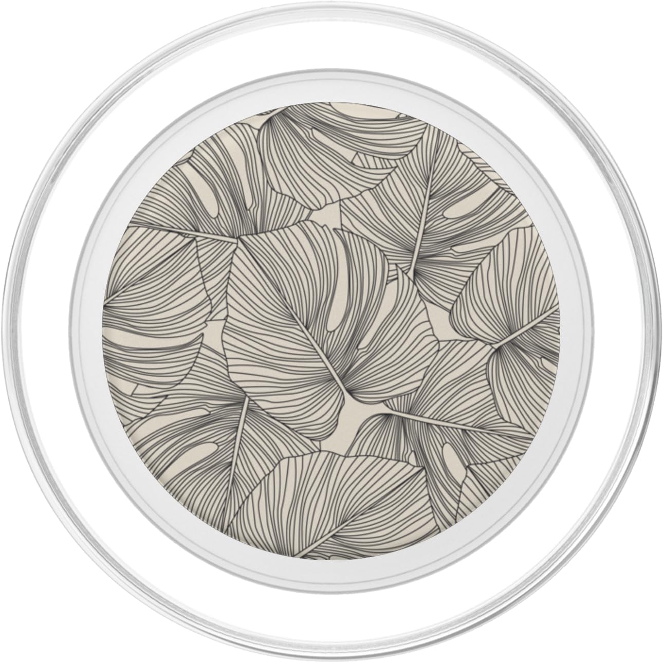 Modern Minimalist Neutral Tropical Monstera Leaf Design PopSockets PopGrip for MagSafe