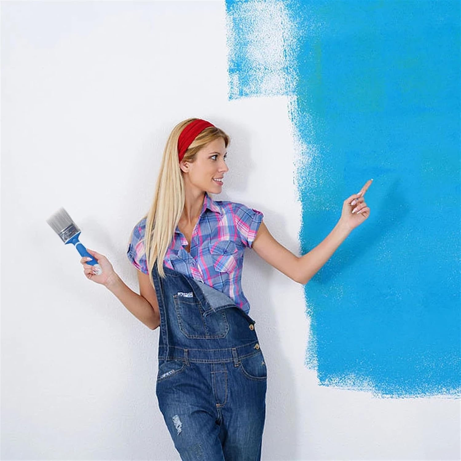 Wooden Handle Paint Brush, 1PCS Wall Multi-Functional Paint Edger Brush Hand Tools Household Application Painting