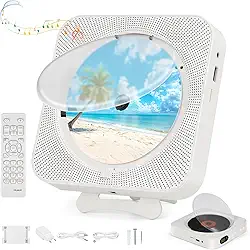 110-220V CD Player Portatil com Bluetooth, Toca CD Portatil com Temporizador, Radio CD Player, Display LED, Leitor de CD de Música Doméstica, Leitor de Música de Mesa para Casa